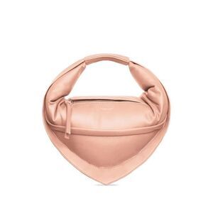 FEDERICO CINA Chic Ruched Leather Top Handle Bag Women PINK Handbags